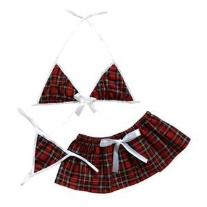 Sexy Lingerie School Girl Sleepwear Dress Nightwear Underwear Babydoll Women US